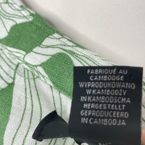 Tahari Womens Blouse Sz 1X Plus Linen Floral Cottagecore Green Flowy Boho Artsy - Picture 5 of 8
